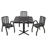 Global Industrial® Outdoor Dining Set, Square, 36 x 36 x 29, Black Top, Black Base/Legs (GBE348119BK) Each