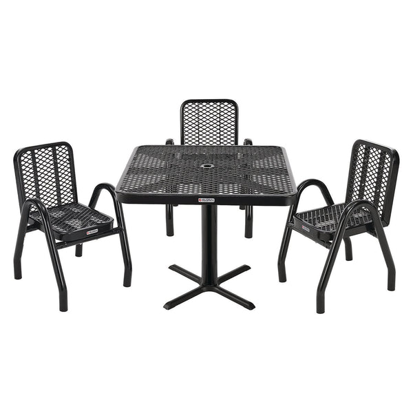 Global Industrial® Outdoor Dining Set, Square, 36 x 36 x 29, Black Top, Black Base/Legs (GBE348119BK) Each