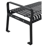 Global Industrial® Steel Slat Flat Bench, 70 x 24 x 24.25, Black (GBE262113BKKD) Each