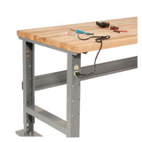 Global Industrial® Light Duty Butcher Block Top Adjustable Height Workbench, 800 lbs, 72 x 30 x 36 to 43, Gray (GBE183168A) Each