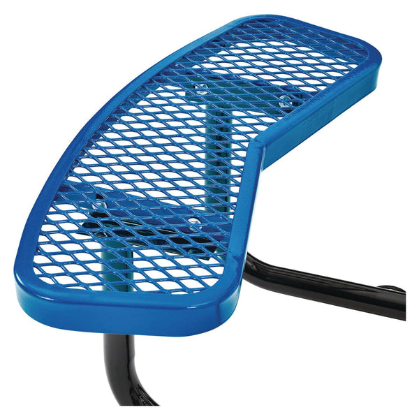Global Industrial® Expanded Steel Picnic Table, Round, 46" Dia x 29.5"h, Blue Top, Blue Base/Legs (GBE277150BL) Each