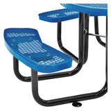 Global Industrial® Expanded Steel Picnic Table, Round, 46" Dia x 29.5"h, Blue Top, Blue Base/Legs (GBE277150BL) Each