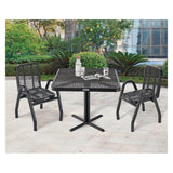 Global Industrial® Outdoor Dining Set, Square, 36 x 36 x 29, Black Top, Black Base/Legs (GBE348119BK) Each
