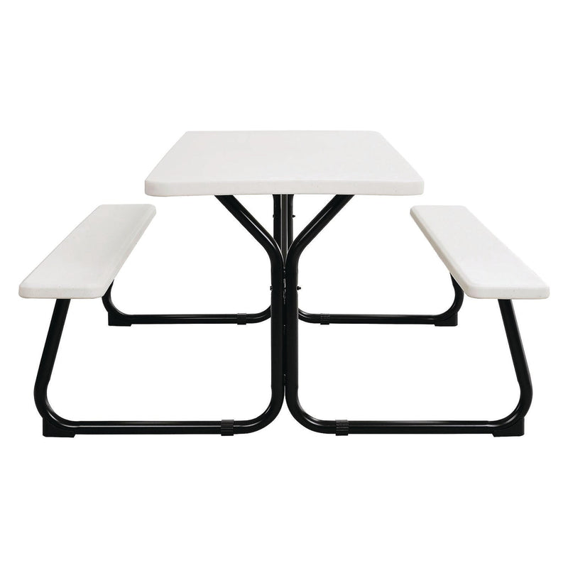 Global Industrial® Blow-Molded Plastic Picnic Table, Rectangular, 72 x 60 x 30, White Top, White Base/Legs (GBE695484) Each