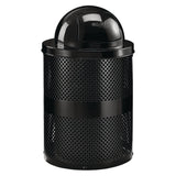 Global Industrial® Outdoor Perforated Steel Trash Can with Dome Lid, 36 gal, Steel, Black (GBE261949BK) Each