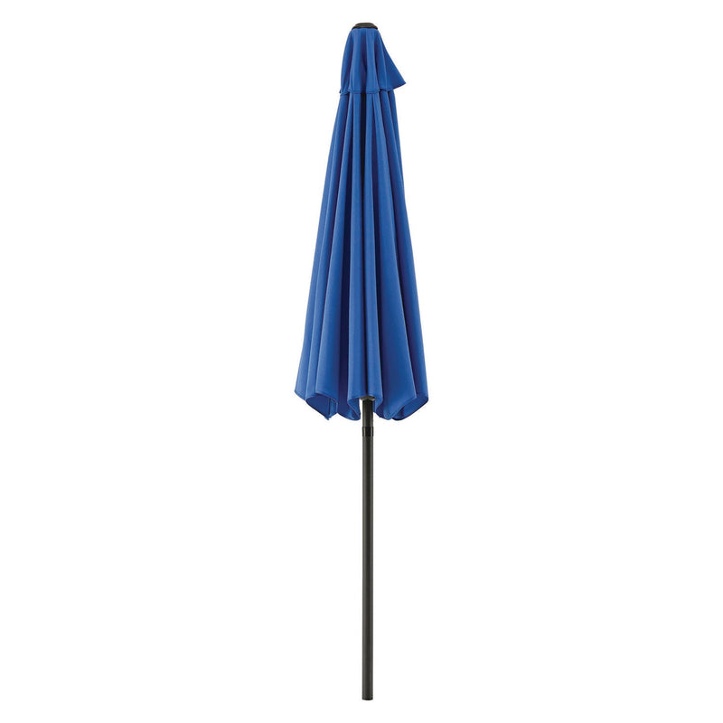 Global Industrial® Outdoor Umbrella with Tilt Mechanism, 102" Span, 94" Long, Blue Canopy, Black Handle (GBE436970) Each