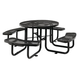 Global Industrial® Expanded Steel Picnic Table, Round, 46" Dia x 29.5"h, Black Top, Black Base/Legs (GBE277150BK) Each