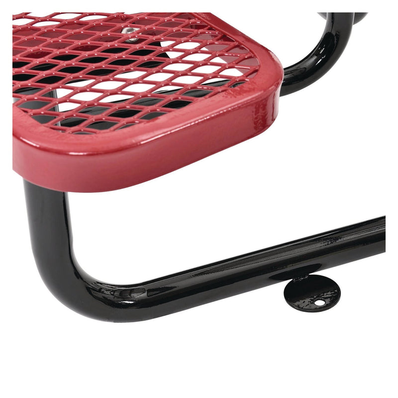 Global Industrial® Expanded Steel Picnic Table, Round, 46" Dia x 29.5"h, Red Top, Red Base/Legs (GBE277150RD) Each