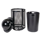 Global Industrial® Outdoor Diamond Steel Trash Can with Base, 36 gal, Black (GBE261948BKD) Each