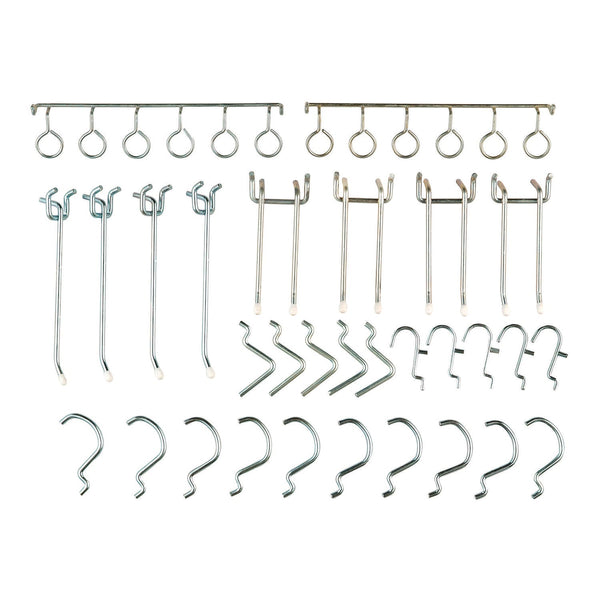 Global Industrial® Pegboard Hooks, 30-Piece Assorted Hooks, Steel (GBE606968) Each