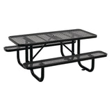 Global Industrial® Expanded Steel Picnic Table, Rectangular, 72 x 62 x 29.5, Black Top, Black Base/Legs (GBE277152BK) Each
