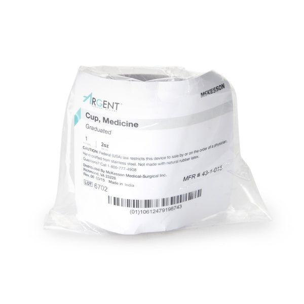 McKesson Argent™ Medicine Cup 2 oz. Silver Stainless Steel Reusable NonSterile (970121_EA) 1/EA