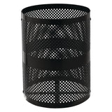 Global Industrial® Outdoor Perforated Steel Trash Can with Dome Lid, 36 gal, Steel, Black (GBE261949BK) Each