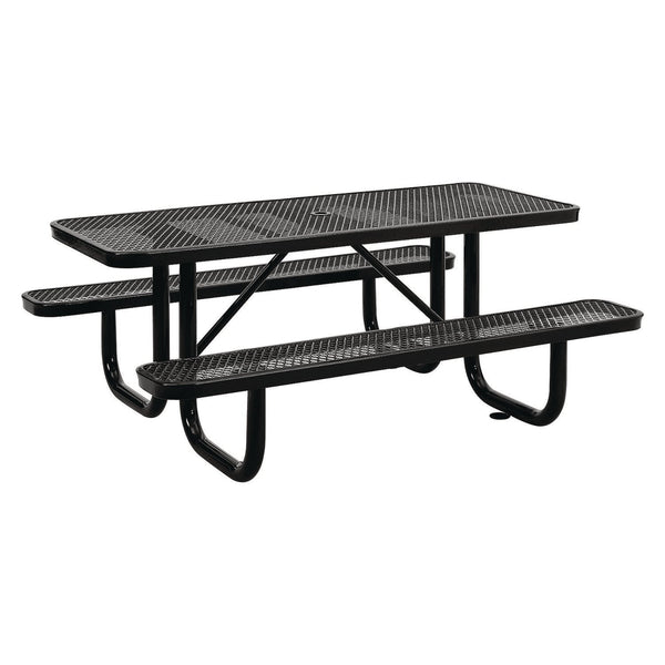 Global Industrial® Expanded Steel Picnic Table, Rectangular, 72 x 62 x 29.5, Black Top, Black Base/Legs (GBE277152BK) Each