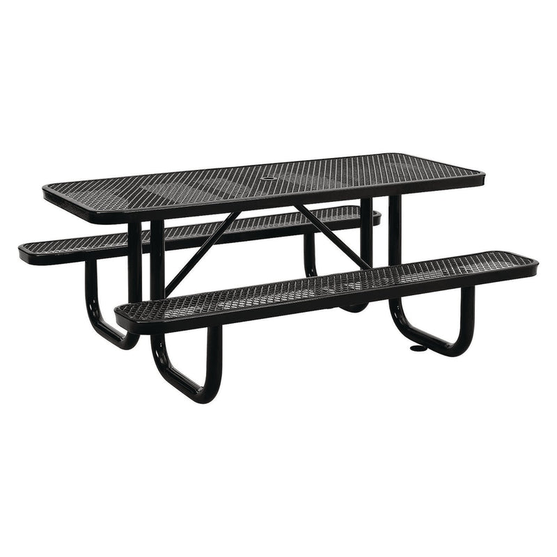 Global Industrial® Expanded Steel Picnic Table, Rectangular, 72 x 62 x 29.5, Black Top, Black Base/Legs (GBE277152BK) Each