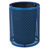 Global Industrial® Outdoor Diamond Steel Trash Can, 36 gal, Dome Lid, Blue (GBE261948BL) Each