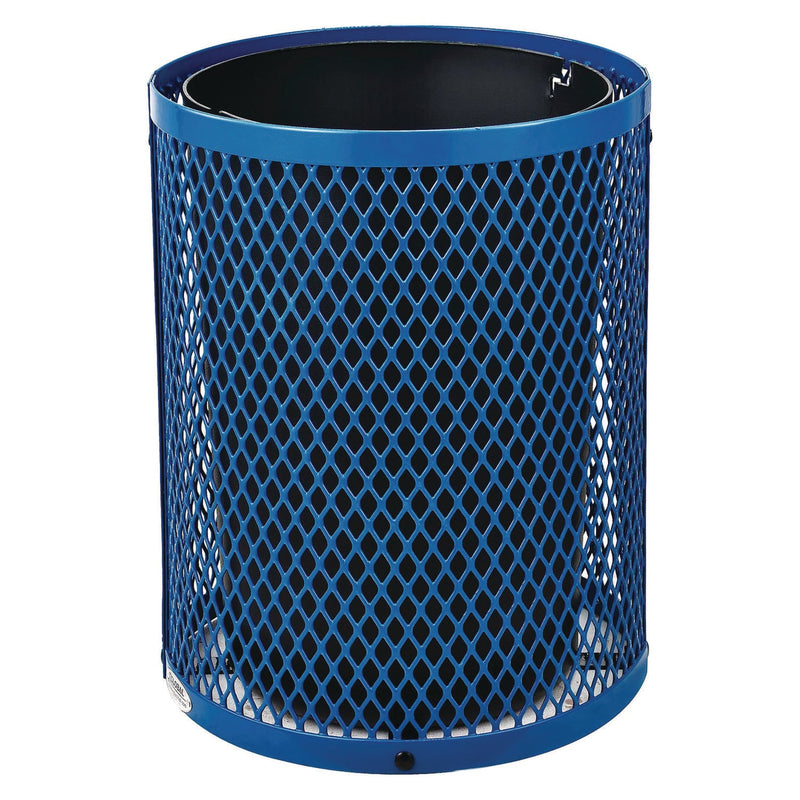 Global Industrial® Outdoor Diamond Steel Trash Can, 36 gal, Dome Lid, Blue (GBE261948BL) Each