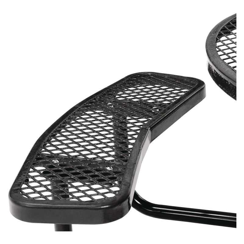 Global Industrial® Expanded Steel Picnic Table, Round, 46" Dia x 29.5"h, Black Top, Black Base/Legs (GBE277150BK) Each