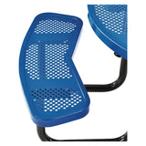 Global Industrial® Perforated Steel Picnic Table, Round, 46" Dia x 29.5"h, Blue Top, Blue Base/Legs (GBE262078BL) Each