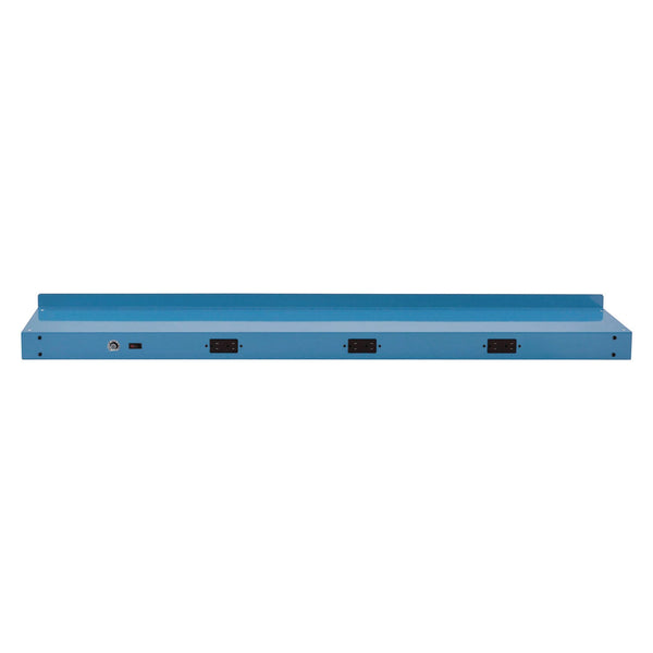 Global Industrial® Upper Workbench Shelf, 3 Duplex Outlets, For Use With 72" Wide Workbenches, 100 lb Weight Capacity (GBE249296CBL) Each