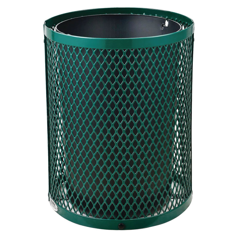 Global Industrial® Outdoor Diamond Steel Trash Can, 36 gal, Green (GBE261924GN) Each
