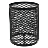 Global Industrial® Outdoor Diamond Steel Trash Can, Rain Bonnet Lid, 36 gal, Black (GBE261926BK) Each