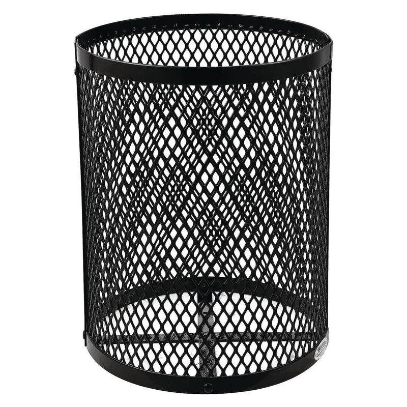 Global Industrial® Outdoor Diamond Steel Trash Can, Rain Bonnet Lid, 36 gal, Black (GBE261926BK) Each