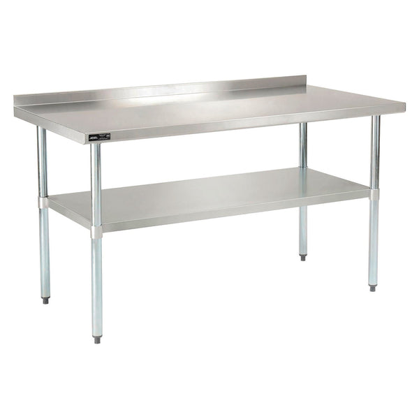Global Industrial® Work Table with Undershelf with Backsplash, Rectangular, 60 x 30 x 35, Silver Top, Silver Base/Legs (GBE319060) Each