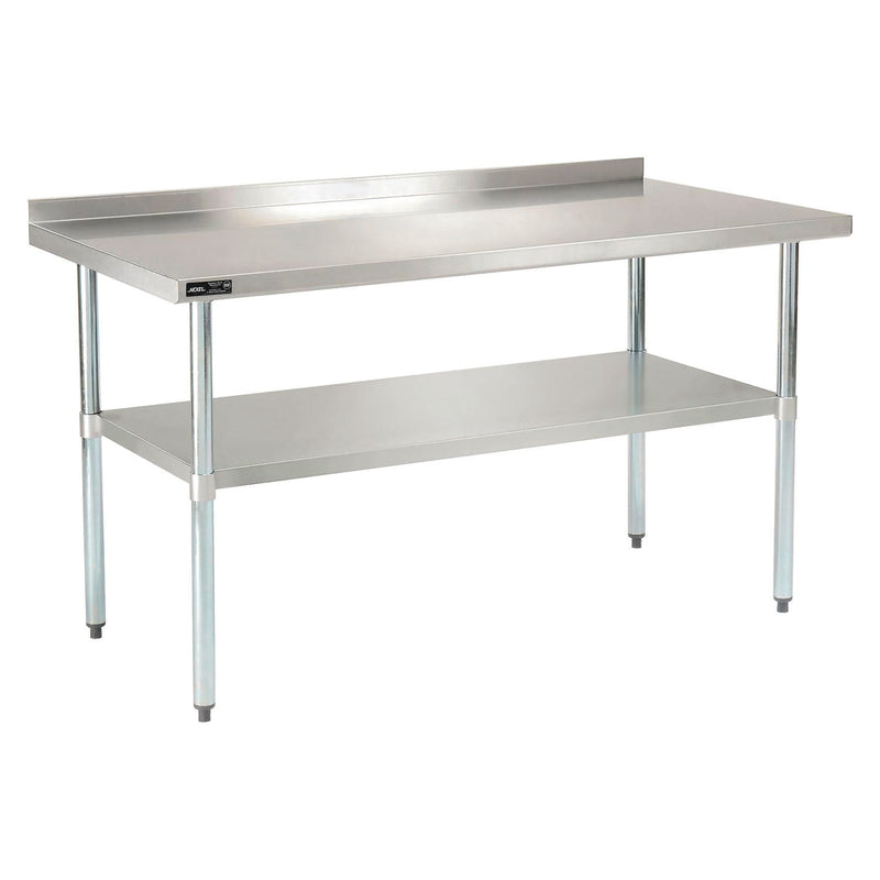 Global Industrial® Work Table with Undershelf with Backsplash, Rectangular, 60 x 30 x 35, Silver Top, Silver Base/Legs (GBE319060) Each
