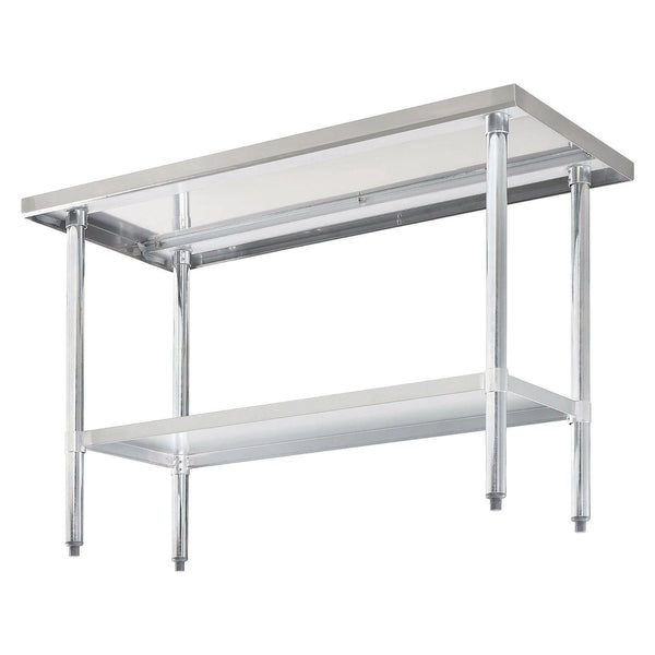 Global Industrial® Work Table with Undershelf, Rectangular, 48 x 24 x 35, Silver Top, Silver Base/Legs (GBE319055) Each