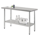 Global Industrial® Work Table with Undershelf, Rectangular, 48 x 24 x 35, Silver Top, Silver Base/Legs (GBE319055) Each