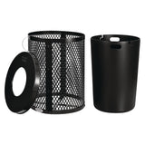 Global Industrial® Outdoor Diamond Steel Trash Can, 36 gal, Black (GBE261924BK) Each