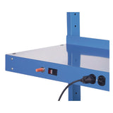 Global Industrial® Upper Workbench Shelf, 6 Single Outlets, For Use With 60" Wide Workbenches, 100 lb Weight Capacity (GBE249295ABL) Each