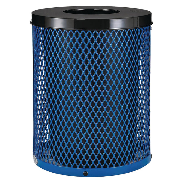 Global Industrial® Outdoor Diamond Steel Trash Can, 36 gal, Blue (GBE261924BL) Each