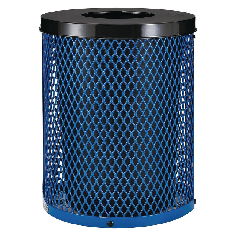 Global Industrial® Outdoor Diamond Steel Trash Can, 36 gal, Blue (GBE261924BL) Each