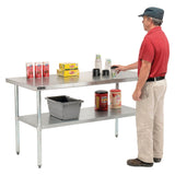 Global Industrial® Work Table with Undershelf, Rectangular, 48 x 30 x 35, Silver Top, Silver Base/Legs (GBE493598) Each
