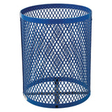 Global Industrial® Outdoor Diamond Steel Trash Can, Rain Bonnet Lid, 36 gal, Blue (GBE261926BL) Each
