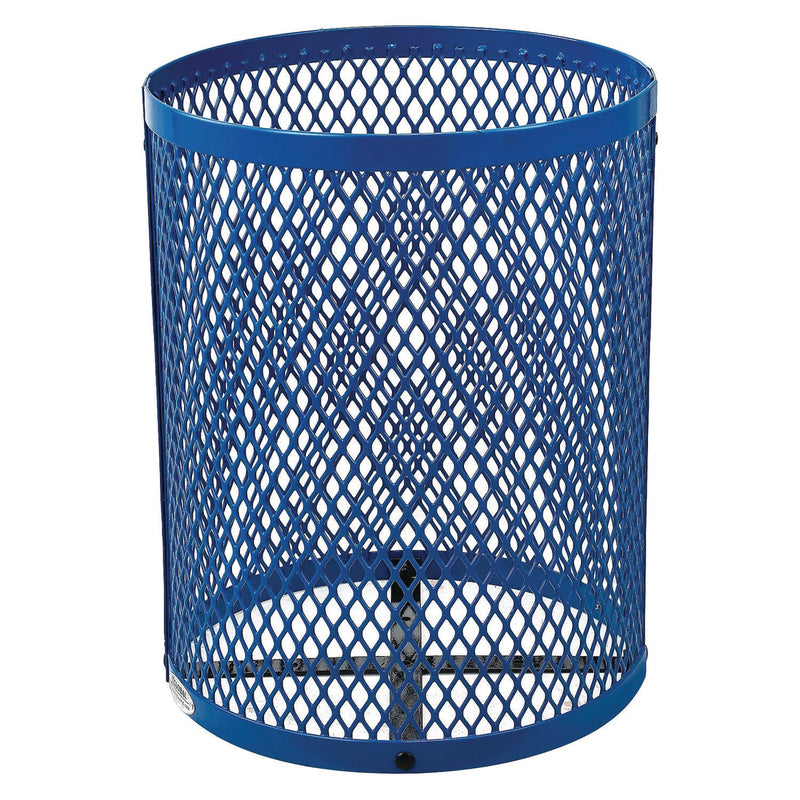 Global Industrial® Outdoor Diamond Steel Trash Can, Rain Bonnet Lid, 36 gal, Blue (GBE261926BL) Each