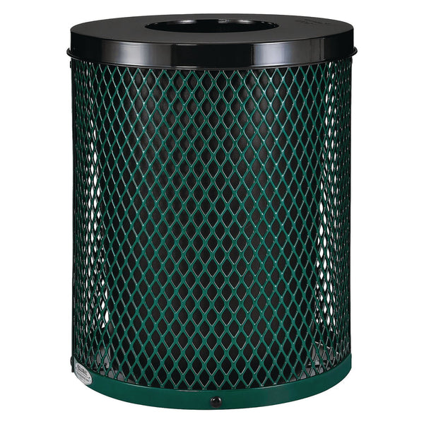 Global Industrial® Outdoor Diamond Steel Trash Can, 36 gal, Green (GBE261924GN) Each