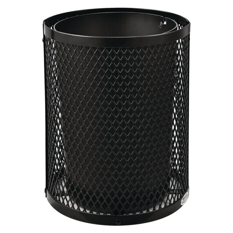 Global Industrial® Outdoor Diamond Steel Trash Can, 36 gal, Black (GBE261924BK) Each