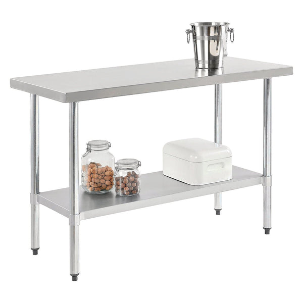 Global Industrial® Work Table with Undershelf, Rectangular, 48 x 24 x 35, Silver Top, Silver Base/Legs (GBE319055) Each