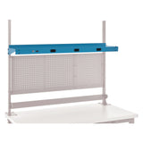Global Industrial® Upper Workbench Shelf, 3 Duplex Outlets, For Use With 72" Wide Workbenches, 100 lb Weight Capacity (GBE249296CBL) Each