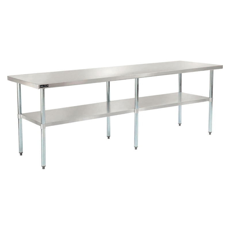 Global Industrial® Work Table with Undershelf, Rectangular, 96 x 30 x 35, Silver Top, Silver Base/Legs (GBE319058) Each