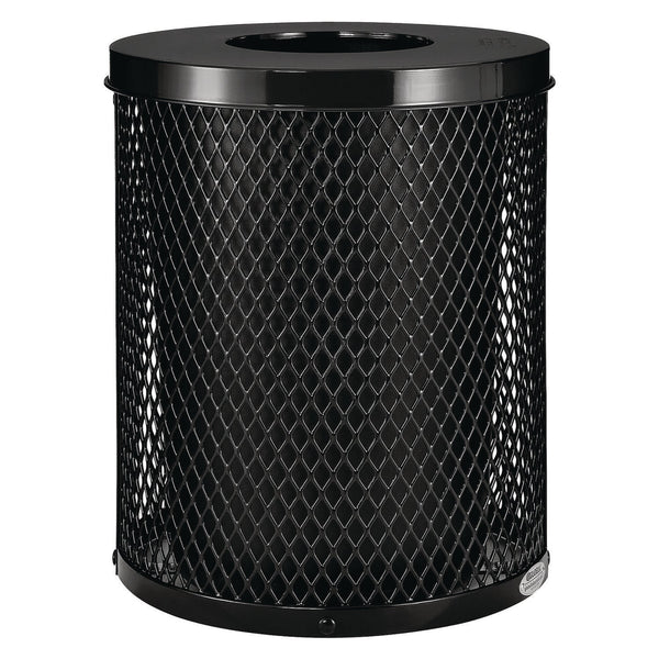 Global Industrial® Outdoor Diamond Steel Trash Can, 36 gal, Black (GBE261924BK) Each