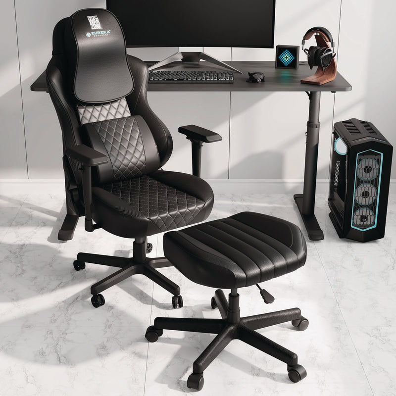 Eureka Ergonomic® Footstool with Wheels, 19.25 x 17.38 x 14.63 to 17.75, Black (EKAAR21B) Each