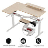 Eureka Ergonomic® L-Shaped Standing Desk with Keyboard Tray, Left Desk, 61.25" x 43.25" x 34.38" to 52.88", Maple White/White (EKAL60LMW) Each