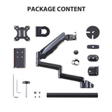 Eureka Ergonomic® Single Monitor Arm, For 32" Monitors, 90 deg Rotation, 35 deg Tilt, 360 deg Pan, Black, Supports 17.6 lbs (EKAMA0212P) Each