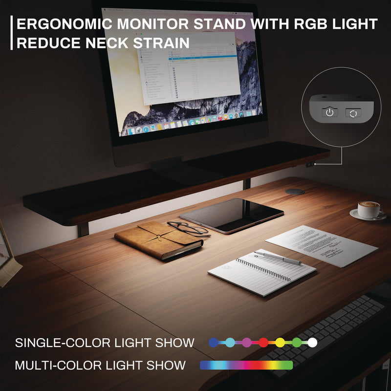 Eureka Ergonomic® L-Shaped Standing Desk with Keyboard Tray, Left Desk, 61.25" x 43.25" x 34.38" to 52.88", Walnut/Black (EKAL60LWN) Each
