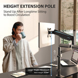 Eureka Ergonomic® Single Monitor Arm, For 32" Monitors, 90 deg Rotation, 35 deg Tilt, 360 deg Pan, Black, Supports 17.6 lbs (EKAMA0212P) Each