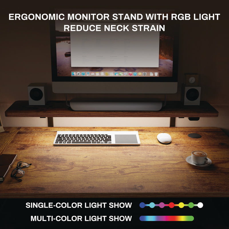 Eureka Ergonomic® L-Shaped Standing Desk with Keyboard Tray, Right Desk, 61.25" x 43.25" x 34.38" to 52.88", Rustic Brown/Black (EKAL61LRB) Each
